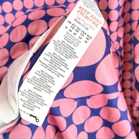 Pretty Little Thing Cut Out Bodycon Mini Dress Womens 12 Pink Purple Geometric - Picture 7 of 7